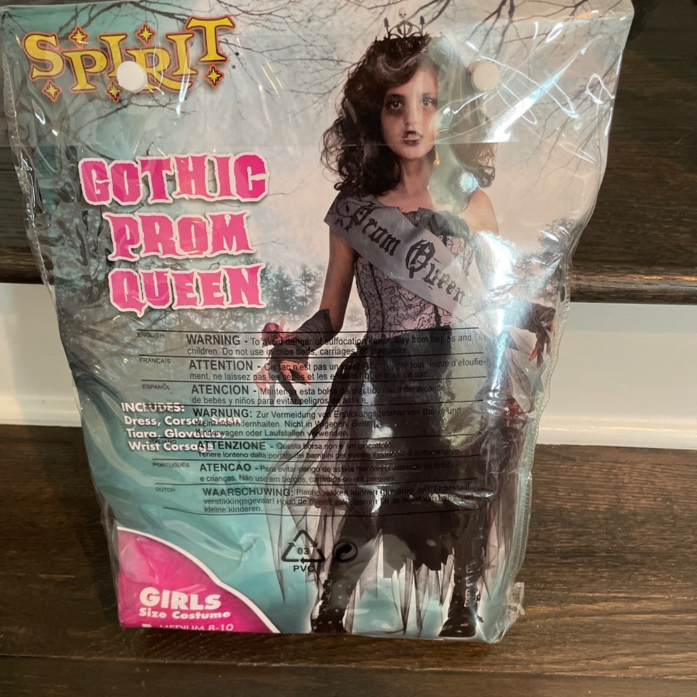 Spirit Gothic Prom Queen 3 PC Dress Corset, Sash Costume Size Large 12-24